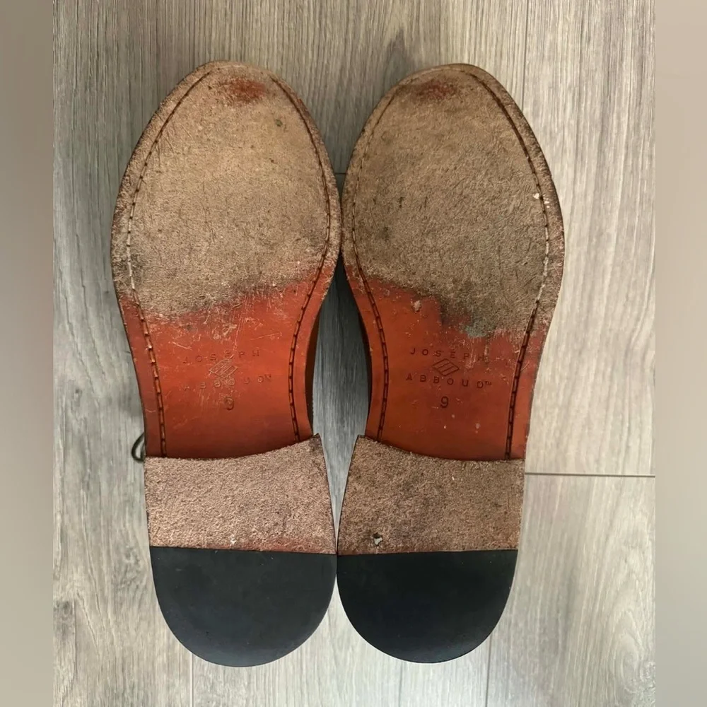 Joseph Abboud Tan and Brown Leather Derby Shoes